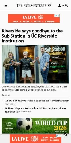 Forhåndsvisning af The Press-Enterprise, medie fra USA til sponsorerede artikler
