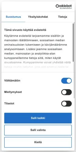 Sponsorlu makaleler için Finlandiya medyası ePressi sitesinin önizlemesi