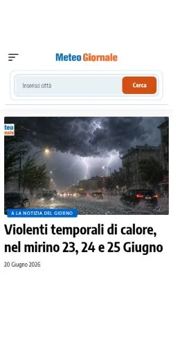 스폰서 기사용 이탈리아 매체 MeteoGiornale 사이트 미리보기