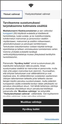 Anteprima del sito PR Sanomat, media di Finlandia per articoli sponsorizzati