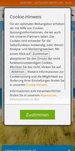 Vista previa del sitio Billigweg, medio de Alemania para artículos patrocinados