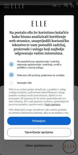 Vorschau der Website Elle, Medium aus Kroatien für gesponserte Artikel