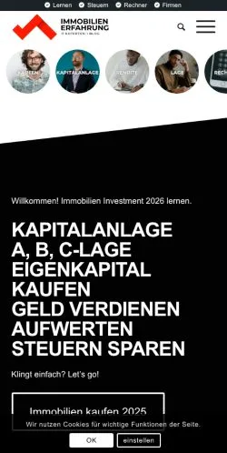 スポンサード記事向けのドイツメディア、Immobilien Erfahrungのサイトプレビュー