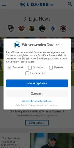 Anteprima del sito 3. Liga, media di Germania per articoli sponsorizzati