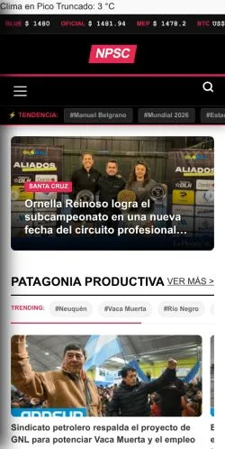 Anteprima del sito Noticias Puerto Santa Cruz, media di Argentina per articoli sponsorizzati