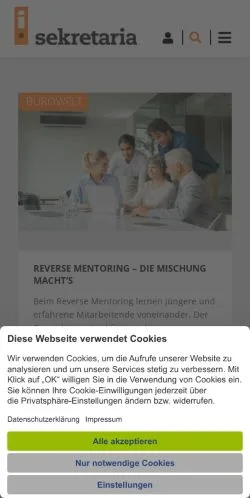 Anteprima del sito Sekretaria Handbuch, media di Germania per articoli sponsorizzati