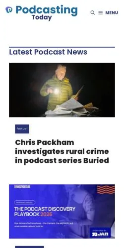 Anteprima del sito PodcastingToday, media di Regno Unito per articoli sponsorizzati