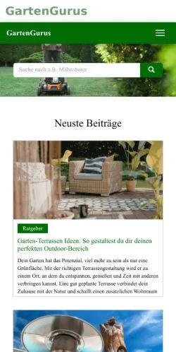 Preview of the GartenGurus website, a media outlet in Germany for sponsored articles