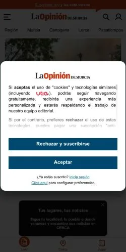 Podgląd witryny La Opinión de Murcia, medium z kraju Hiszpania do artykułów sponsorowanych