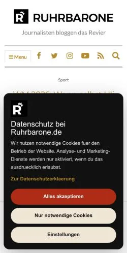 Anteprima del sito Ruhrbarone, media di Germania per articoli sponsorizzati