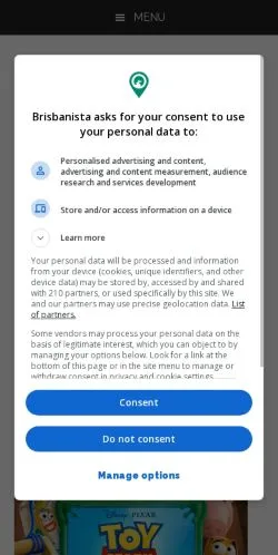 スポンサード記事向けのオーストラリアメディア、Brisbanistaのサイトプレビュー