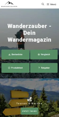 Anteprima del sito Wanderzauber.de, media di Germania per articoli sponsorizzati