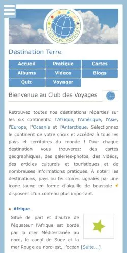 스폰서 기사용 프랑스 매체 Club Des Voyages 사이트 미리보기