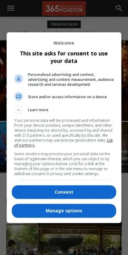Anteprima del sito 365 Things Houston, media di Stati Uniti per articoli sponsorizzati