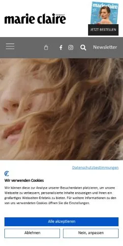 Anteprima del sito Marie Claire Deutschland, media di Germania per articoli sponsorizzati