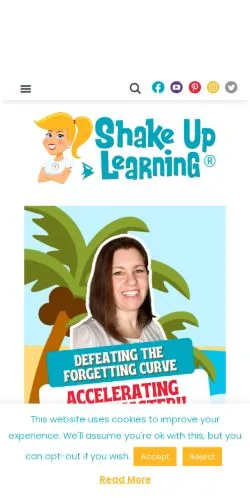 Forhåndsvisning av nettstedet The Shake Up Learning Blog, medium fra USA for sponsede artikler