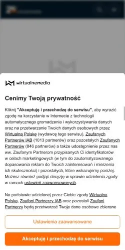 スポンサード記事向けのポーランドメディア、Wirtualne Mediaのサイトプレビュー