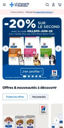 Anteprima del sito La Compagnie Des Animaux, media di Francia per articoli sponsorizzati