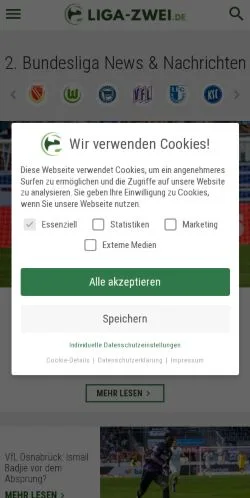 Anteprima del sito Liga-Zwei, media di Germania per articoli sponsorizzati