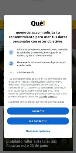 Anteprima del sito Qué Noticias, media di Spagna per articoli sponsorizzati