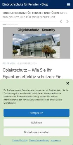 Anteprima del sito Einbruchschutz Fenster, media di Germania per articoli sponsorizzati