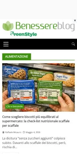 Podgląd witryny Benessere Blog, medium z kraju Włochy do artykułów sponsorowanych