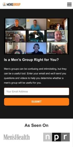 Voorbeeld van de site Men's Group, medium uit Verenigde Staten voor gesponsorde artikelen