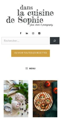 Anteprima del sito Dans La Cuisine De Sophie, media di Francia per articoli sponsorizzati