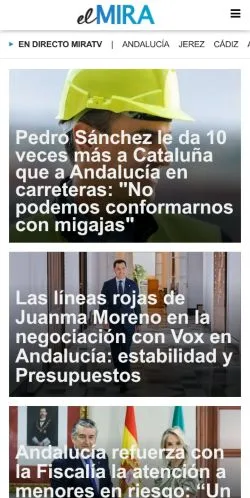 Anteprima del sito El MIRA, media di Spagna per articoli sponsorizzati