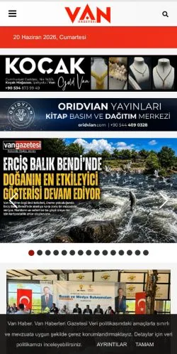 스폰서 기사용 튀르키예 매체 Van Gazetesi 사이트 미리보기