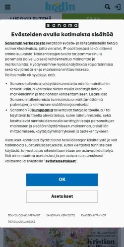 Anteprima del sito Kodin Kuvalehti, media di Finlandia per articoli sponsorizzati