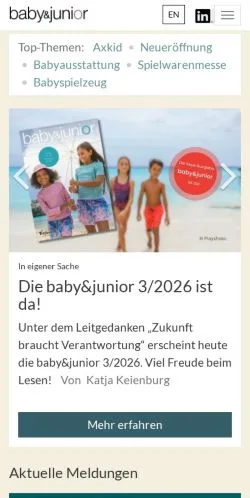 Anteprima del sito Baby & Junior, media di Germania per articoli sponsorizzati