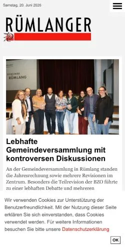 Anteprima del sito Rümlanger, media di Svizzera per articoli sponsorizzati