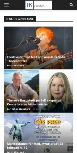 Anteprima del sito Humanism & Kunskap, media di Svezia per articoli sponsorizzati