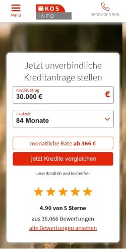 Podgląd witryny Kredit Ohne Schufa, medium z kraju Niemcy do artykułów sponsorowanych