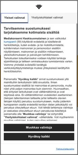 Anteprima del sito Pielisjokiseutu, media di Finlandia per articoli sponsorizzati