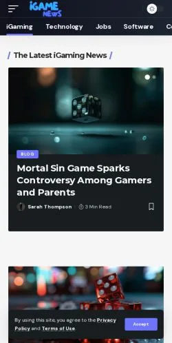 Anteprima del sito iGaming News, media di Stati Uniti per articoli sponsorizzati