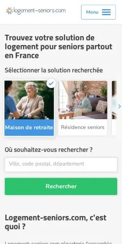 Podgląd witryny Logement Seniors, medium z kraju Francja do artykułów sponsorowanych