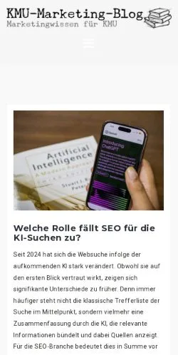 Anteprima del sito KMU-Marketing-Blog, media di Germania per articoli sponsorizzati