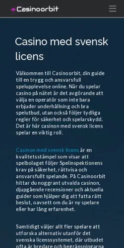 Podgląd witryny Casino Med Svensk Licens, medium z kraju Szwecja do artykułów sponsorowanych
