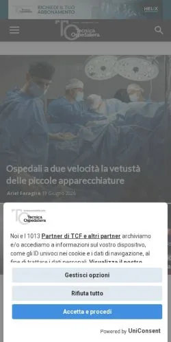Anteprima del sito Tecnica Ospedaliera, media di Italia per articoli sponsorizzati