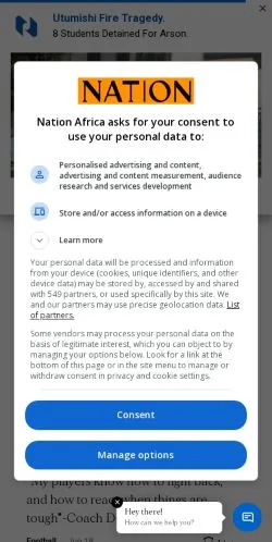 Anteprima del sito Nation Africa, media di Stati Uniti per articoli sponsorizzati