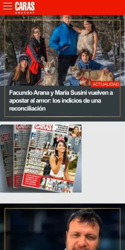 Anteprima del sito Caras, media di Spagna per articoli sponsorizzati