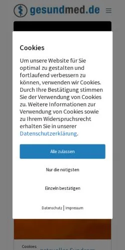 スポンサード記事向けのドイツメディア、Gesundmedのサイトプレビュー