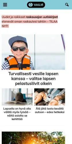 Aperçu du site Vau, média de Finlande pour articles sponsorisés