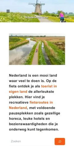 Anteprima del sito De Nederlandse Toerist, media di Paesi Bassi per articoli sponsorizzati