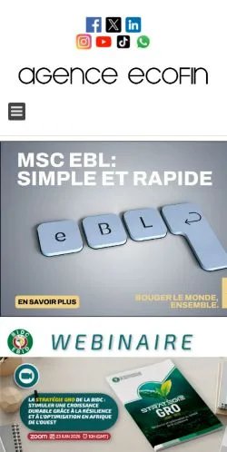 스폰서 기사용 프랑스 매체 AGENCE ECOFIN 사이트 미리보기