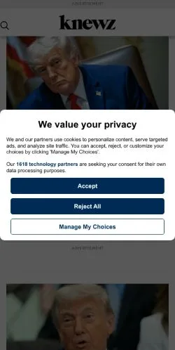 Aperçu du site Knewz, média de États-Unis pour articles sponsorisés