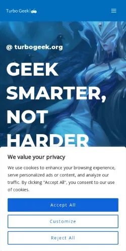 스폰서 기사용 미국 매체 Turbogeek 사이트 미리보기