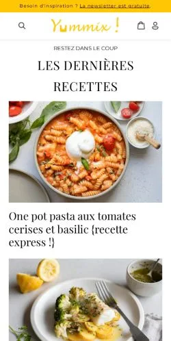 スポンサード記事向けのフランスメディア、Yummix • Recettes Thermomixのサイトプレビュー